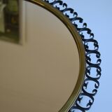 Miroir soleil 1960 laiton et fer forgé