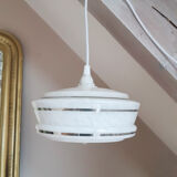 White clichy glass hanging lamp
