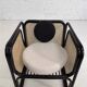 Cubic armchair in black rattan and canework