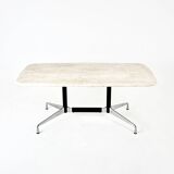 Travertine dining table by Charles & Ray Eames for Vitra, 1960s