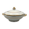 Soup bowl in white porcelain paste and enamels of limoges finish gilding