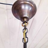 Bauhaus pendant lamp in opaline glass and brass