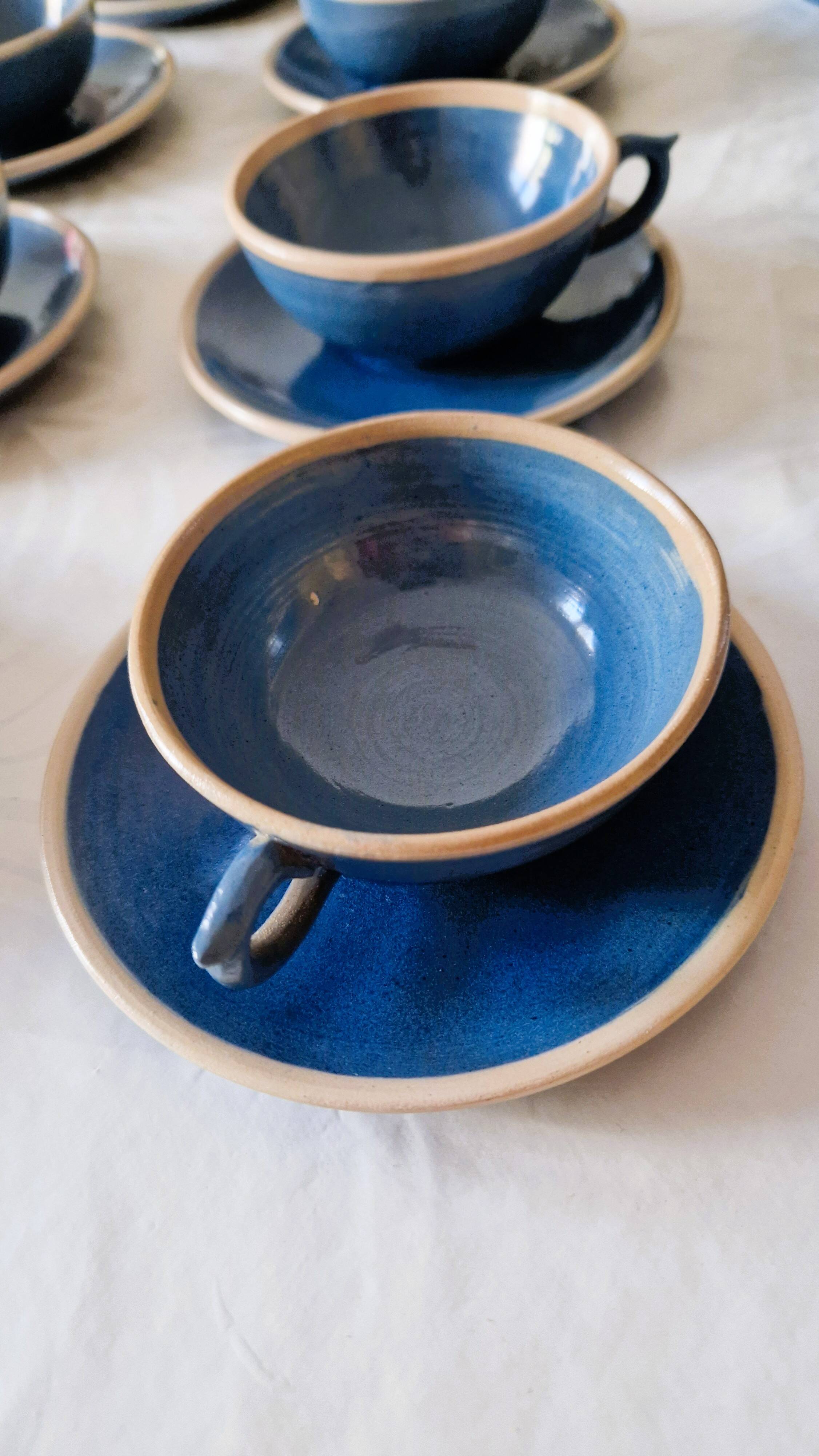 Ceramic tea service from the Pichon factory - Uzès