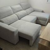 Light gray fabric corner sofa, excellent condition