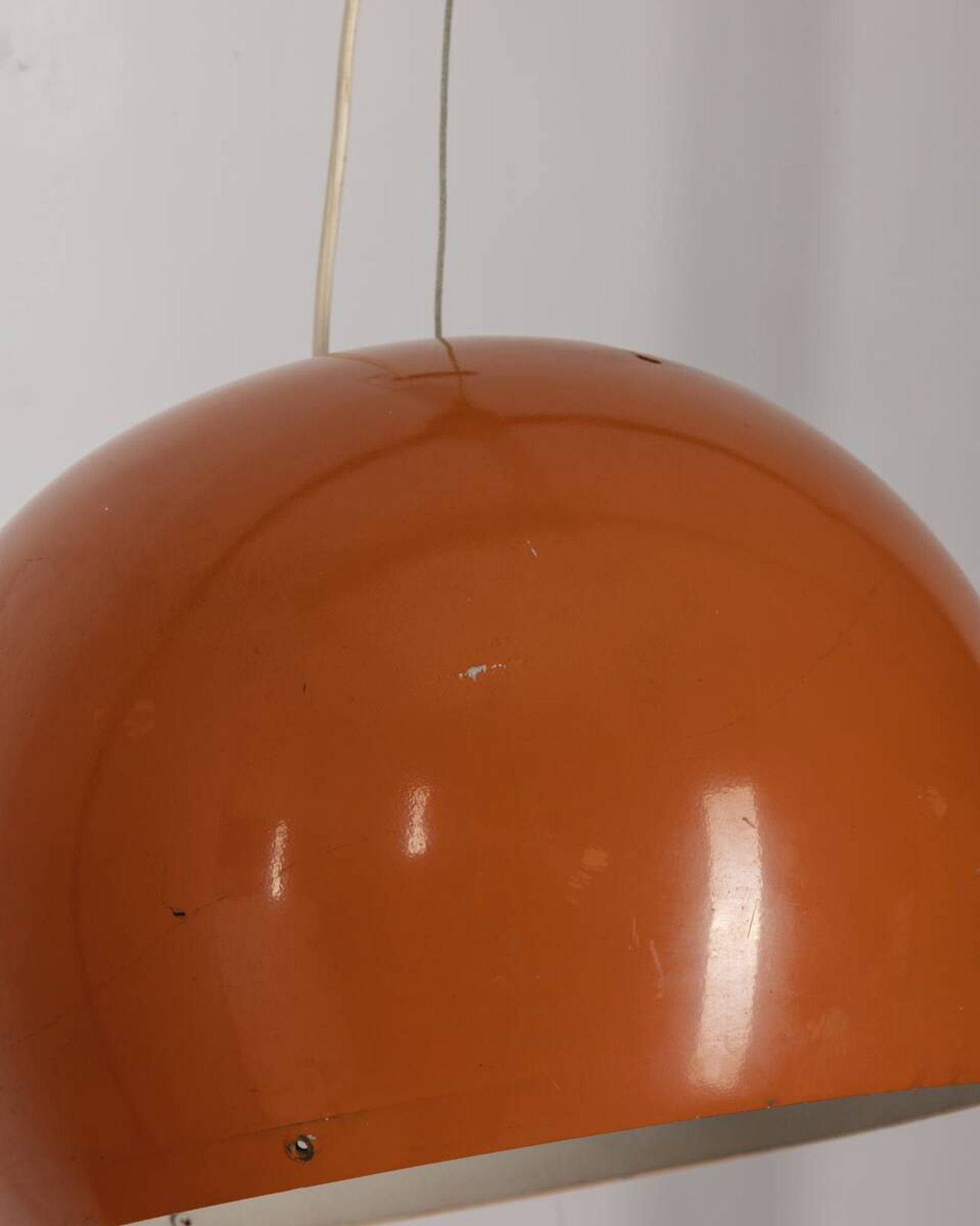 Vintage 70's chandelier in orange metal, italian design