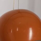Vintage 70's chandelier in orange metal, italian design