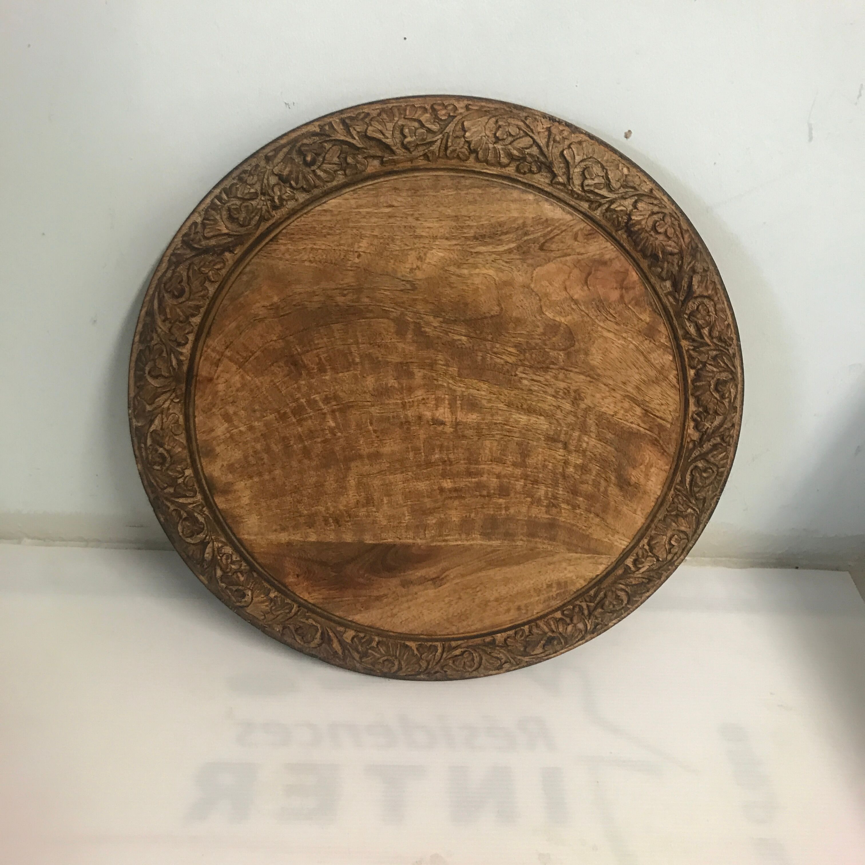Exotic wooden coffee table carved molding