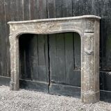 Fireplace louis xv in grey marble of the ardennes late eighteenth century