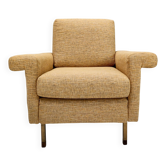 High-Quality Vintage Yellow Fabric Armchair, Italy