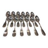 12 silver-plated soup spoons by Christofle, Vendome pattern
