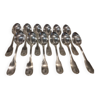 12 cuillères à soupe métal argenté orfèvre Christofle modèle Vendome