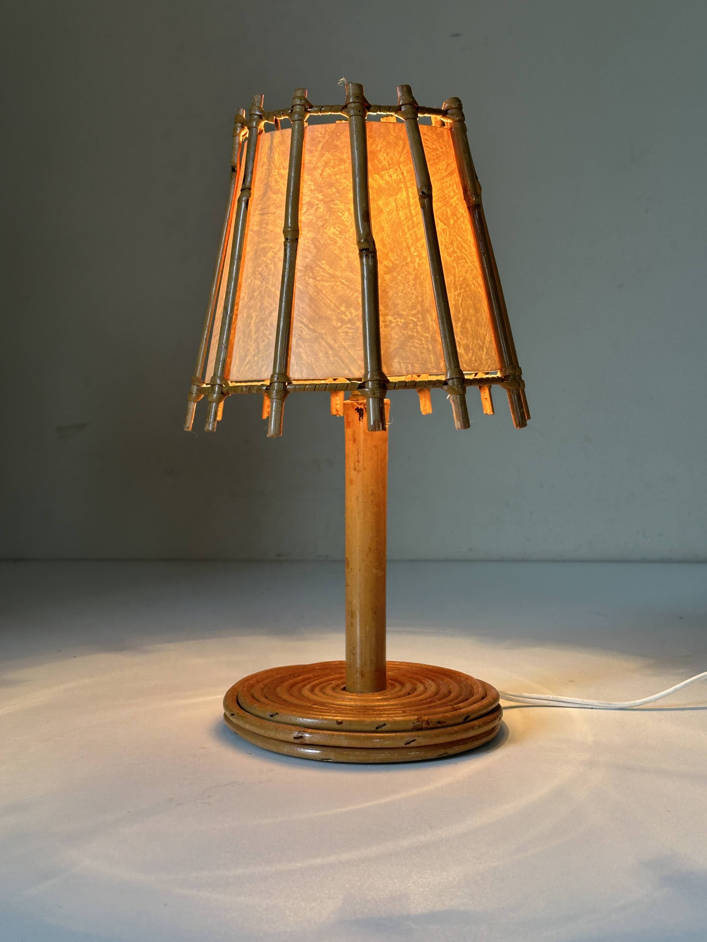 Vintage rattan lamp from the 60s