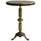 Mid-century side table in green marble with a brass base, 1960s, Italy.