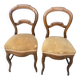 2 chaises velours jaunes