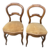 2 chaises velours jaunes