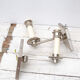 2 wall lamps art deco metal diamond base