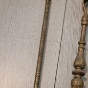 Fireplace servant: shovel and tongs in bronze, Louis XVI style, late 19th century.
