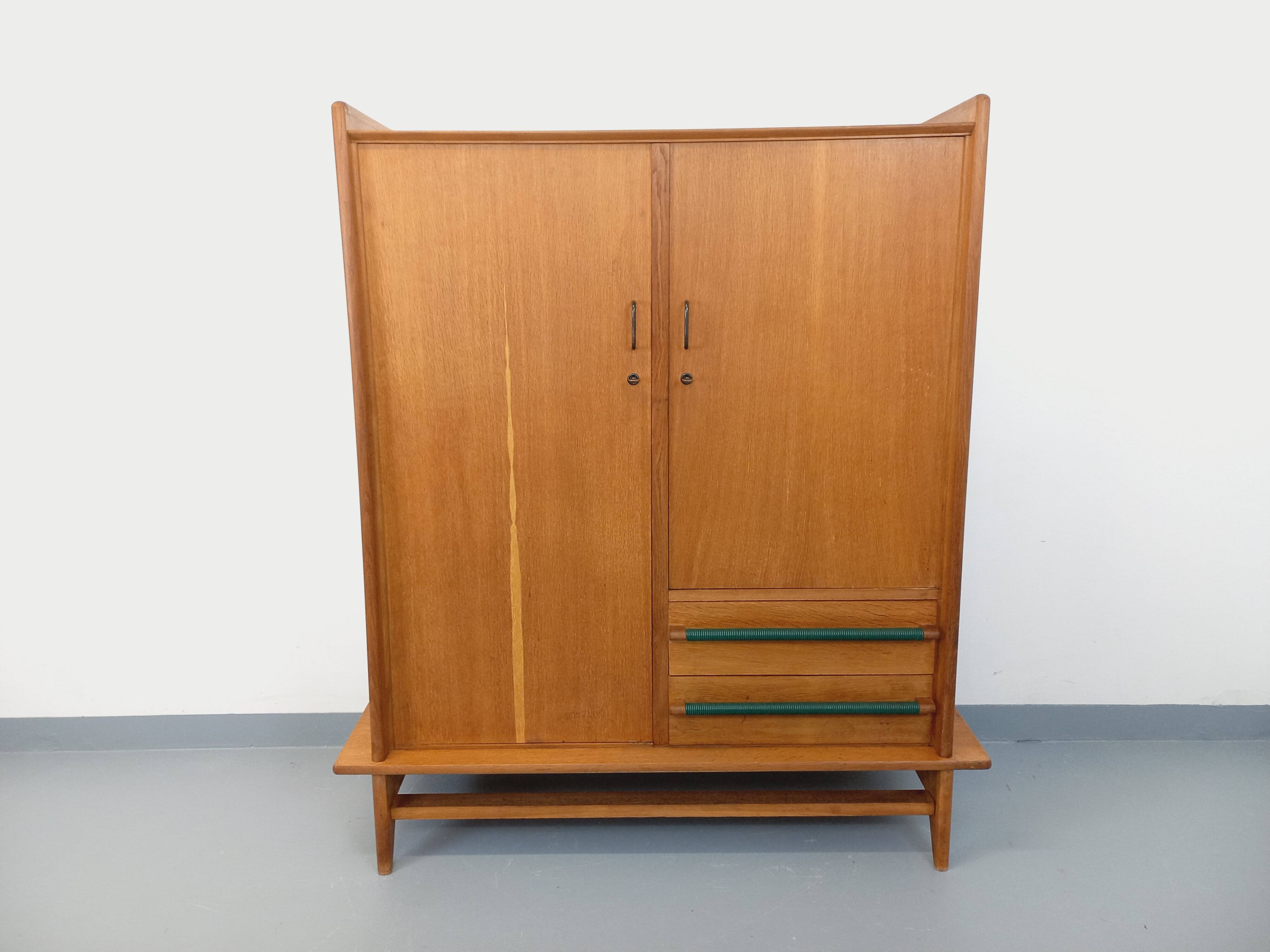 Vintage oak wardrobe from the 50s and 60s.