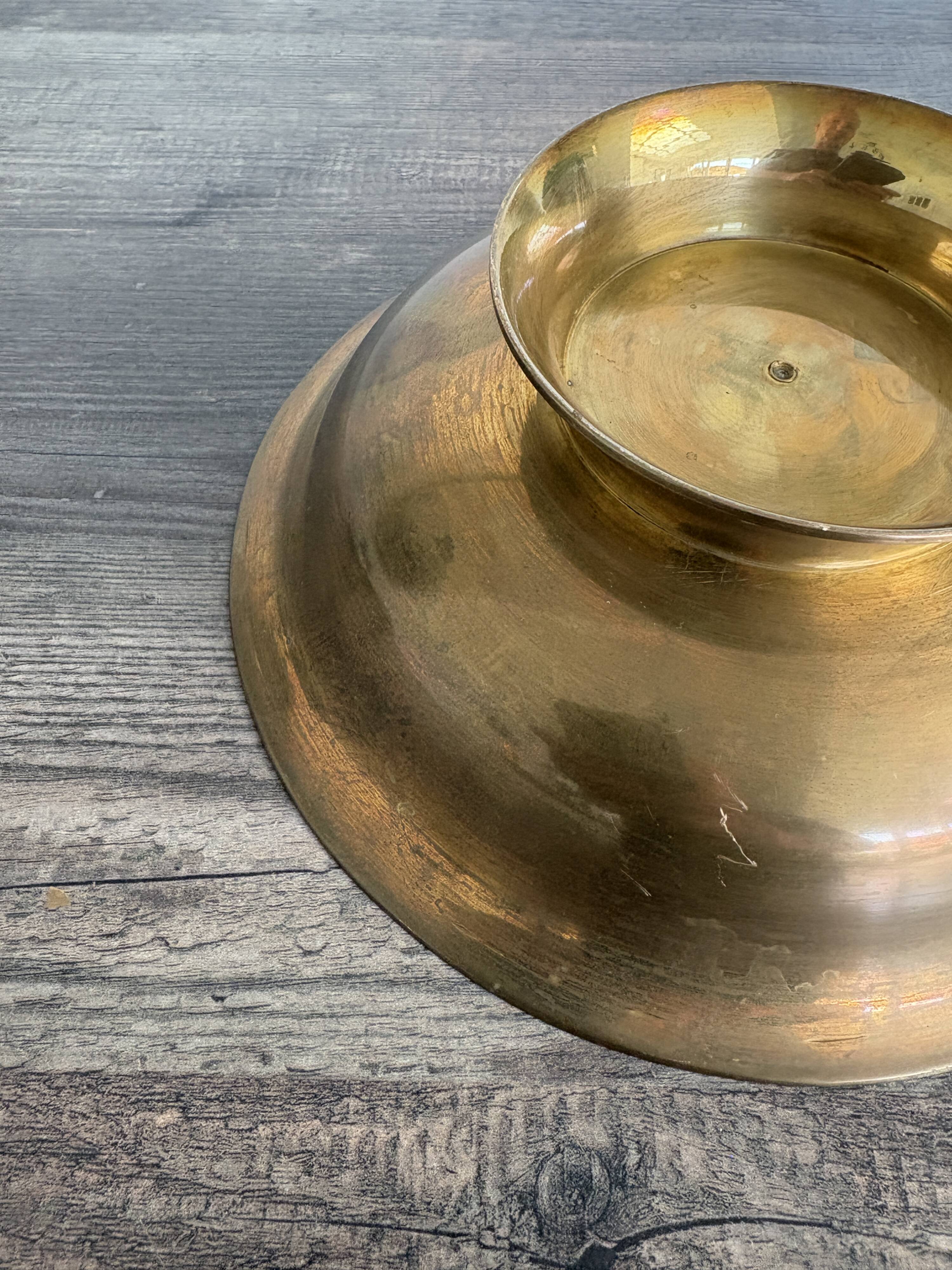 Antique enamelled brass cup