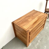 Commode en orme massif, Maison Regain, circa 1970