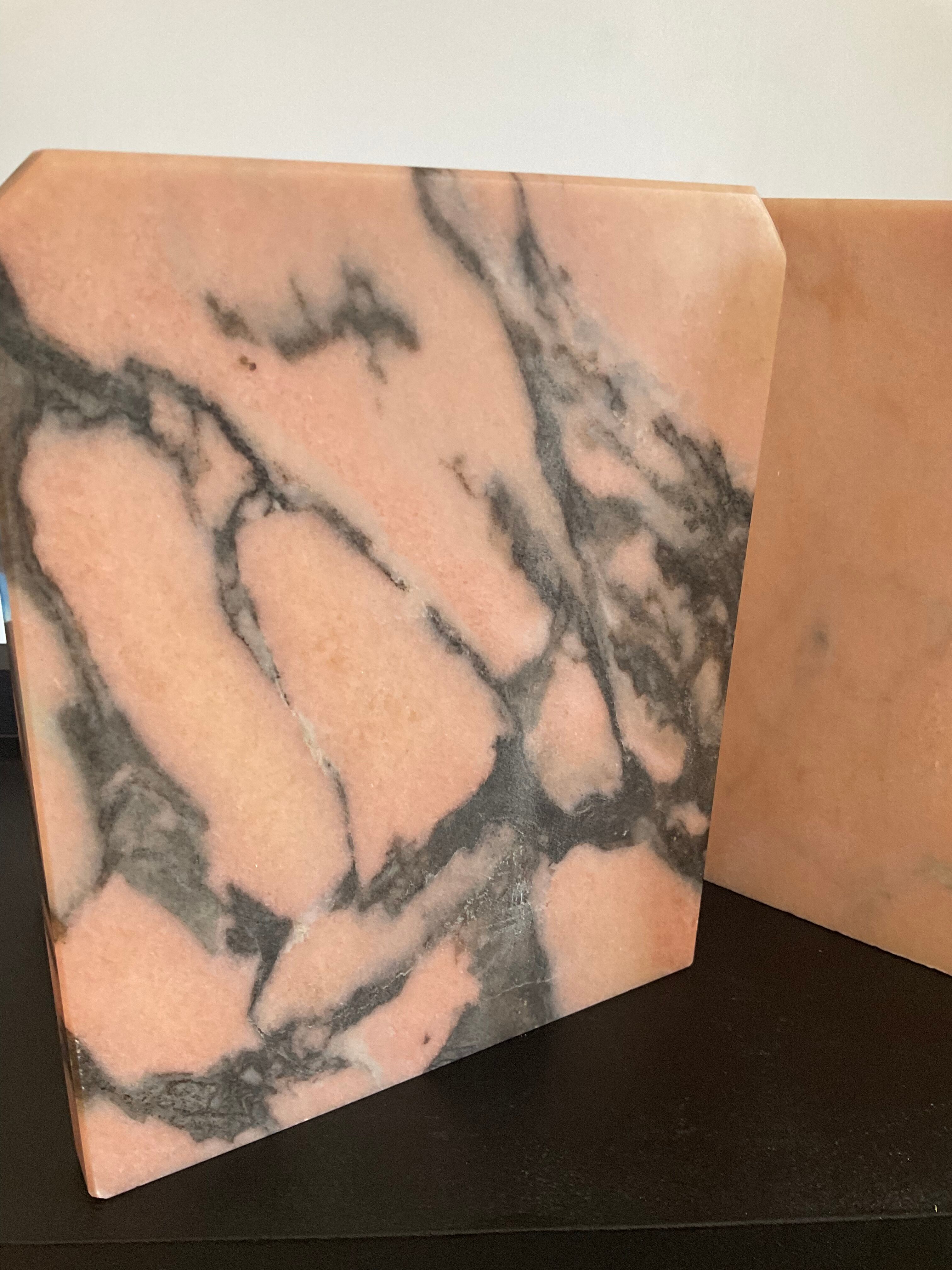 Pair of Art Deco marble bookends