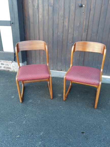 Pair of Baumann sled chairs