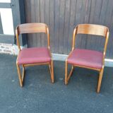 Pair of Baumann sled chairs