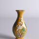 Chinese Yellow Glazed Hexagonal Relief Porcelain Vase with Prunus Motif