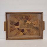 Bandeja Art Deco, Marquetería and crystal, 1950 – France