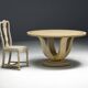 Table laquée imitation marbre de Jean Claude Mahey, France, années 1970