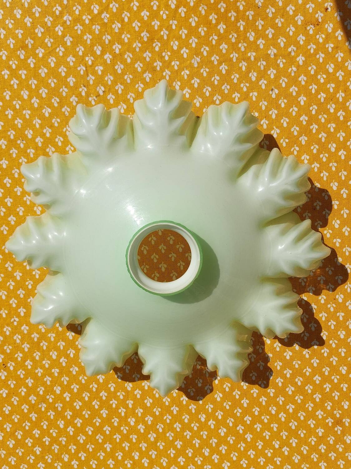 Draped opaline pendant light