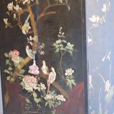 Black and red chinoiserie wardrobe – illuminated vintage furniture