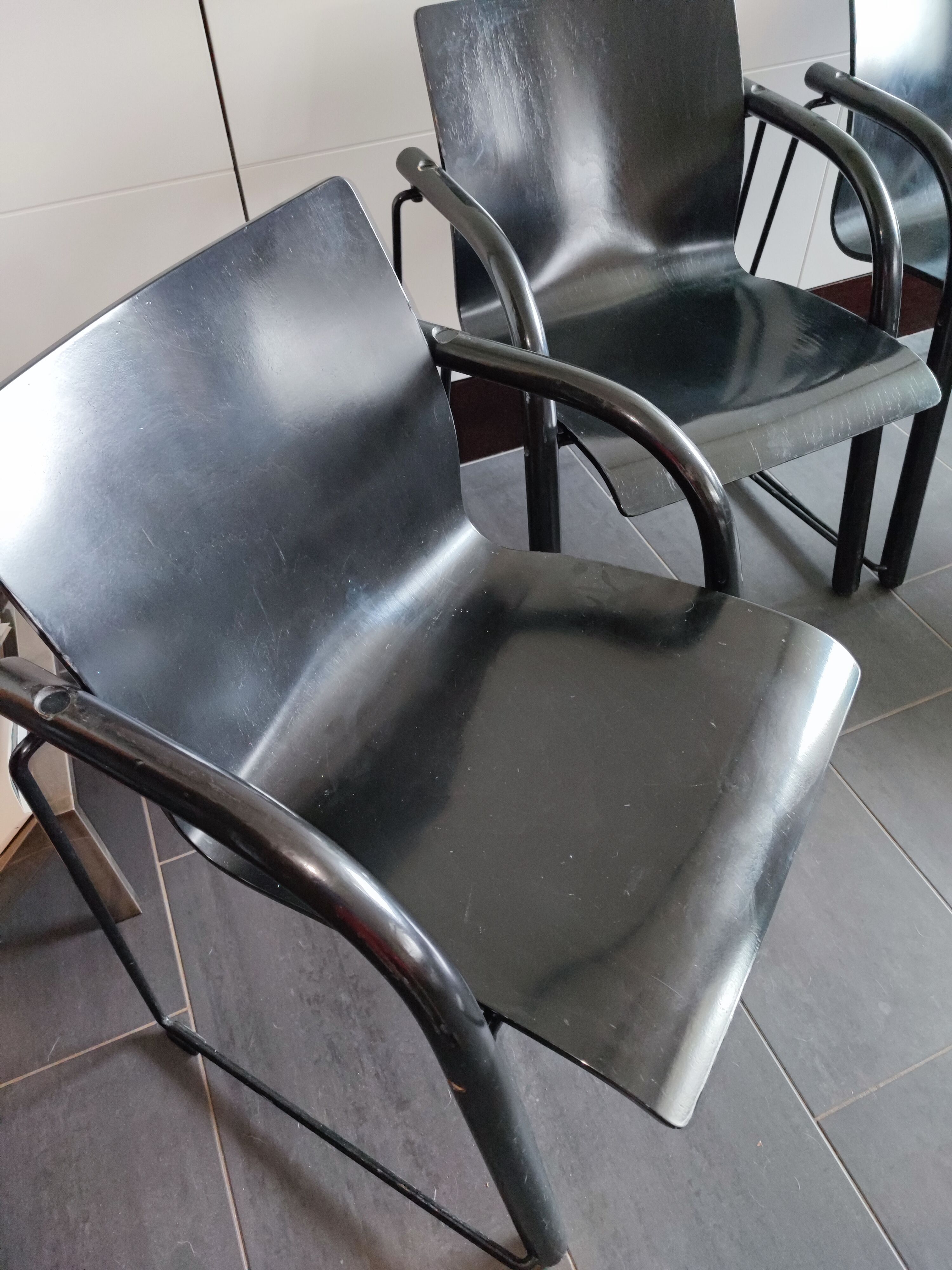 Thonet S320 black chairs