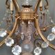 Large brass and glass chandelier