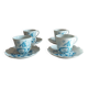 Tasses série de quatre porcelaine de Limoges Giraud