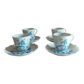 Cups series of four porcelains from Limoges Giraud