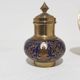 Spice set, navy blue and gold, enamelled brass, Thailand, 1960s