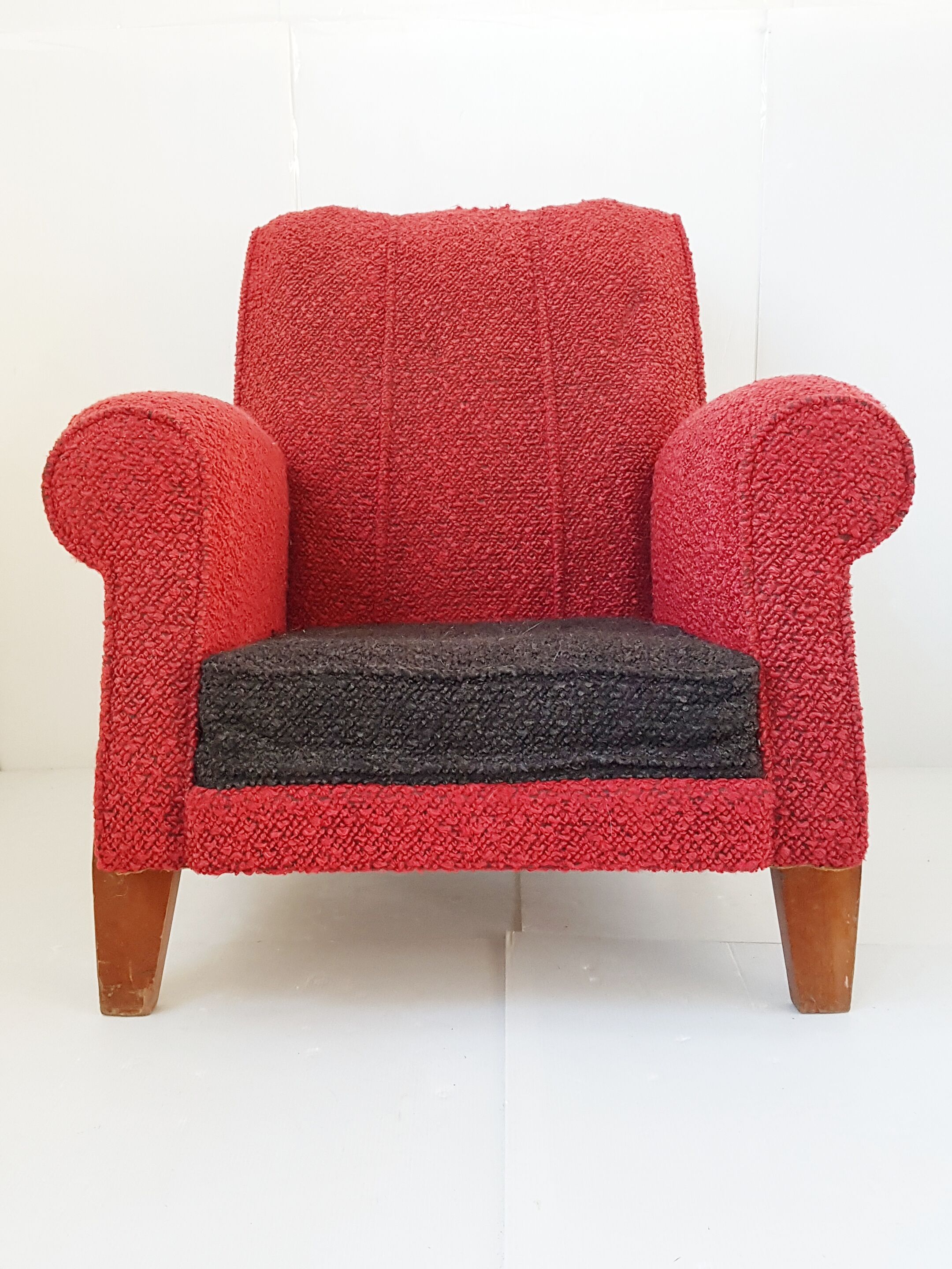 Fauteuil club en laine 1950