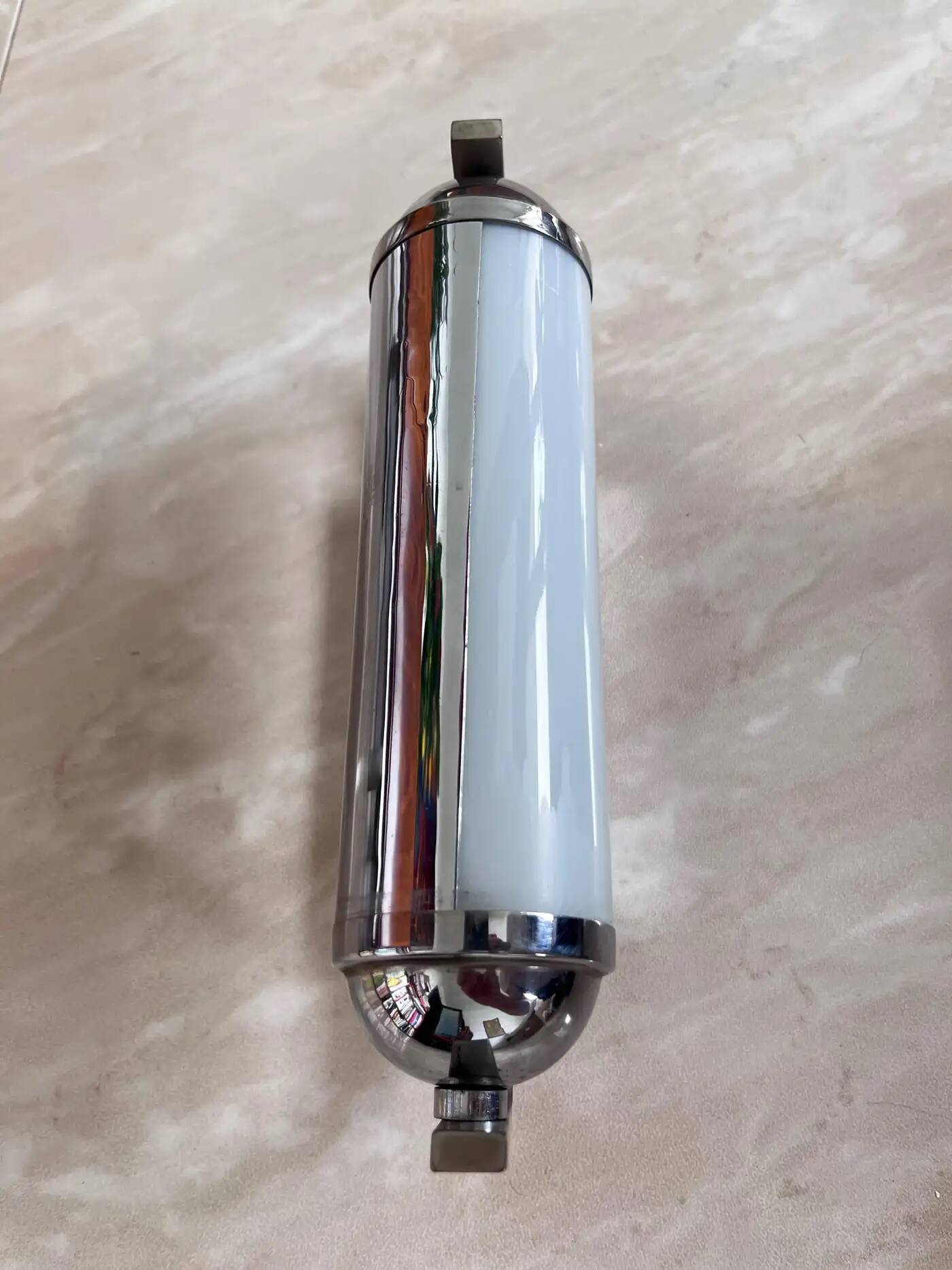 Pair of chrome Bauhaus / functionalist wall lamps with adjustable shades - 1930s