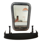 50's mirror and shelf in perforated metal