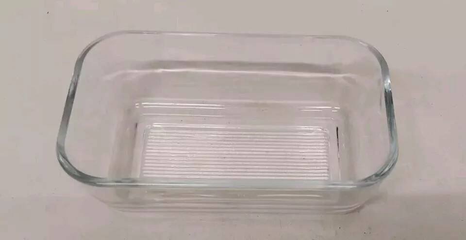 Vintage Cow Pattern Glass Butter Dish