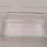 Vintage Cow Pattern Glass Butter Dish