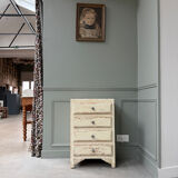 Vintage chest of drawers with a butter yellow patina (renovated)