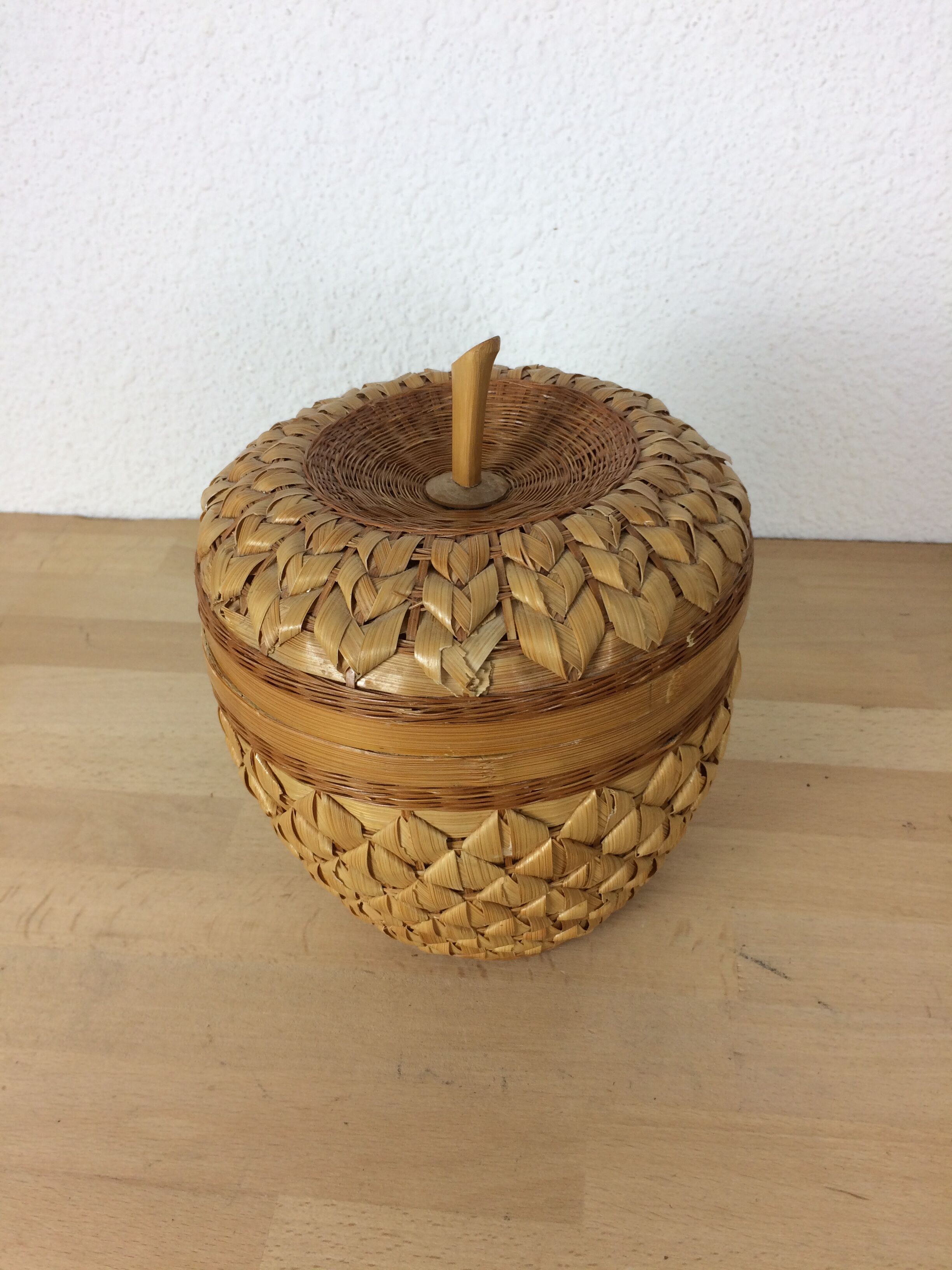 Vintage rattan apple box