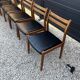 Set de 6 chaises scandinave en teck et cuir noir