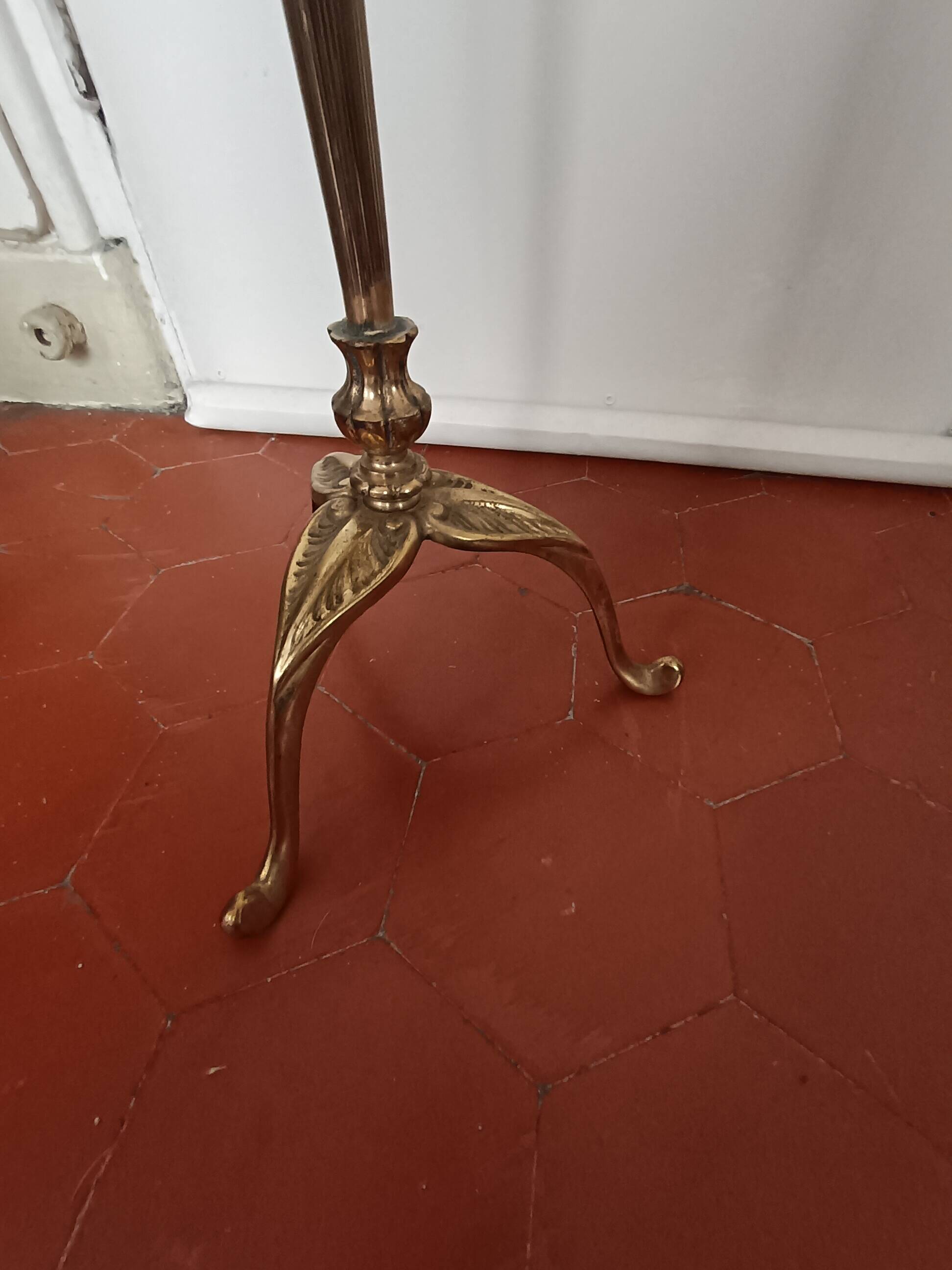 Brass ashtray on stand