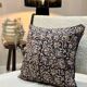 Indian cotton block print cushion with “flower” pattern - indigo blue