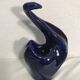 Old form Swan enameled ceramic Vase blue Decoration Vintage