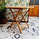 Table rotin bambou vintage