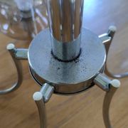 70s chandelier, smoked glass globe, 5 lights